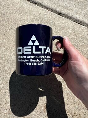 EUC Ceramic Navy Blue Delta Machinery Mug